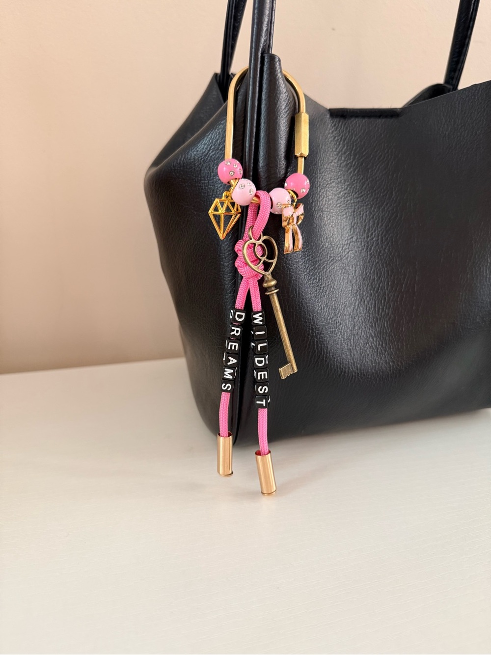 NEW Handmade Wildest Dreams Key Pink Coquette Bag Charm Keychain - Picture 8 of 9